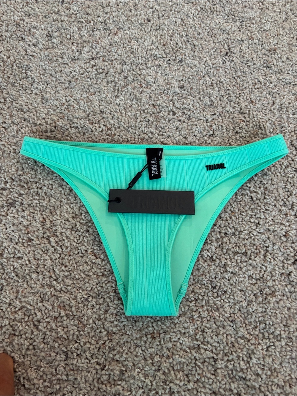 triangl swimwear Ribbed Bikini Bottom in Aqua Mint